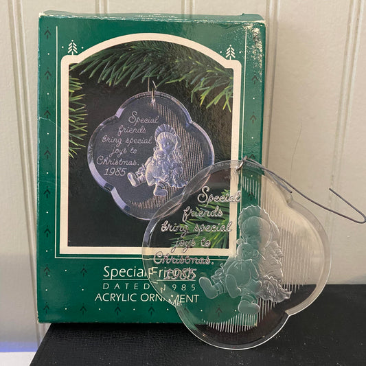 Glass etched ornament